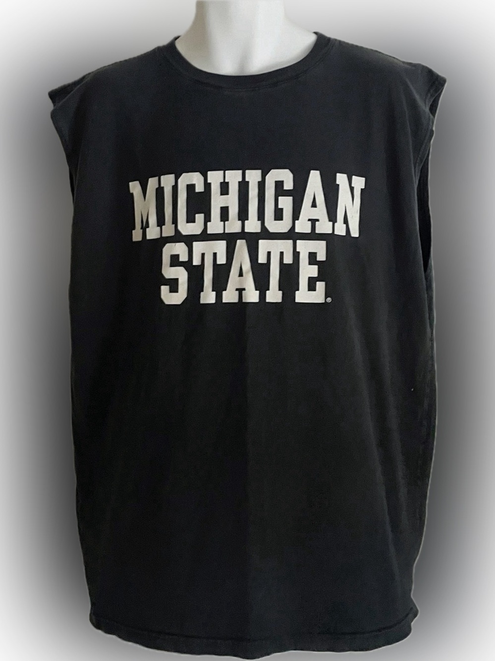 Michigan State GREEN Sleeveless Tee with White Lettering